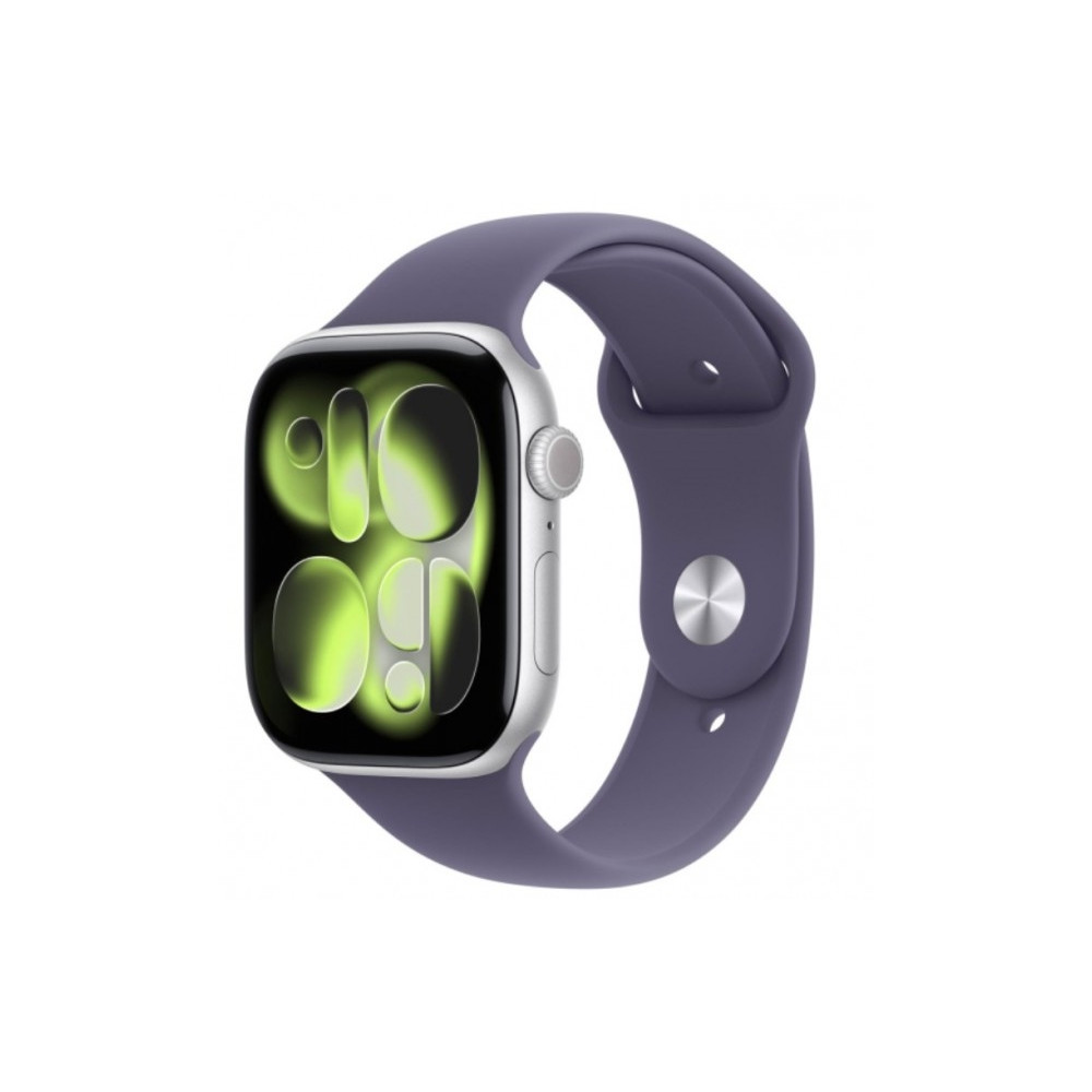 Produktbild för Apple Watch Series 11 (GPS + Cellular) - silveraluminium - smart klocka med sportband - lila dimma - 64 GB