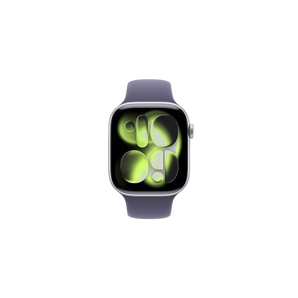 Produktbild för Apple Watch Series 11 (GPS + Cellular) - silveraluminium - smart klocka med sportband - lila dimma - 64 GB