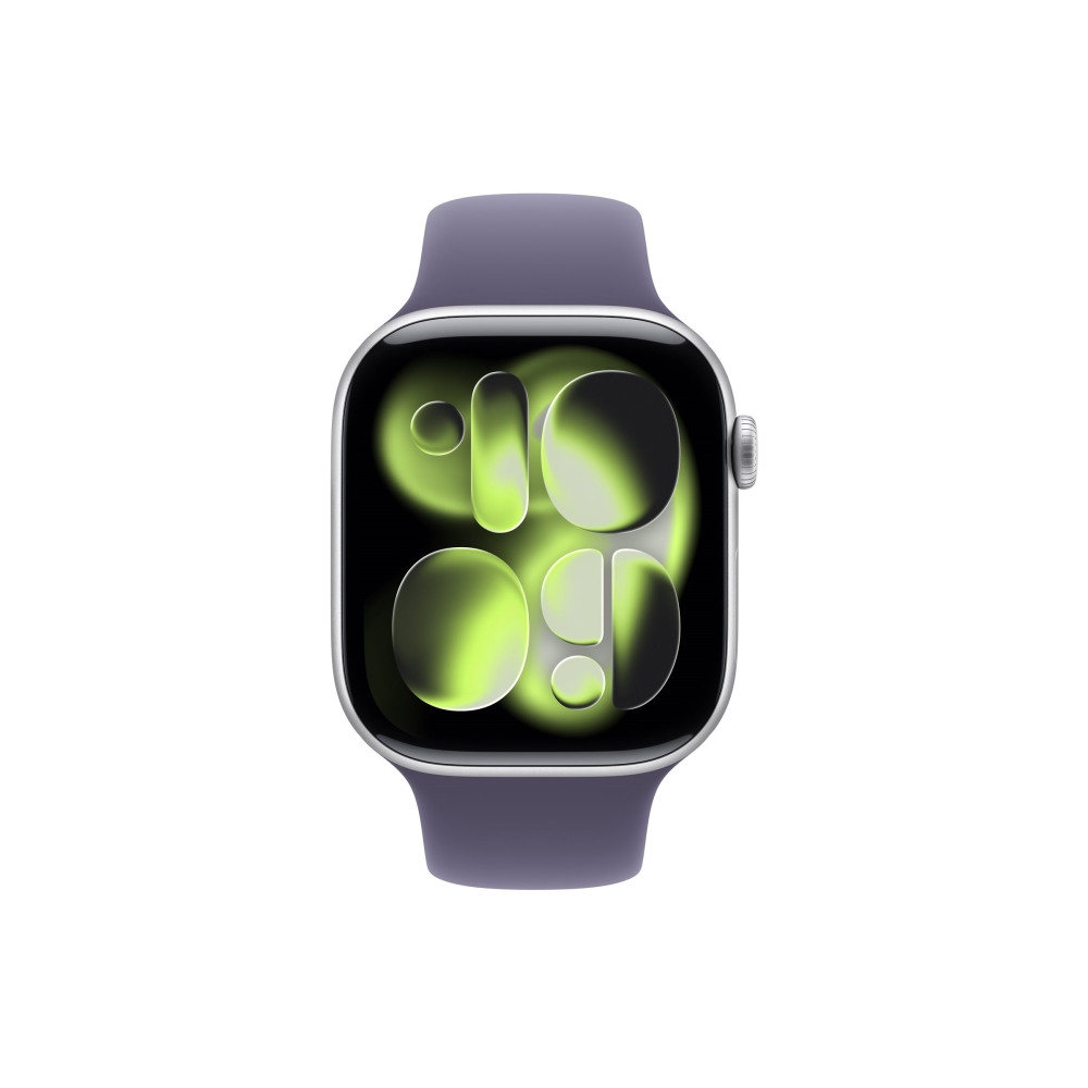 Produktbild för Apple Watch Series 11 (GPS + Cellular) - silveraluminium - smart klocka med sportband - lila dimma - 64 GB