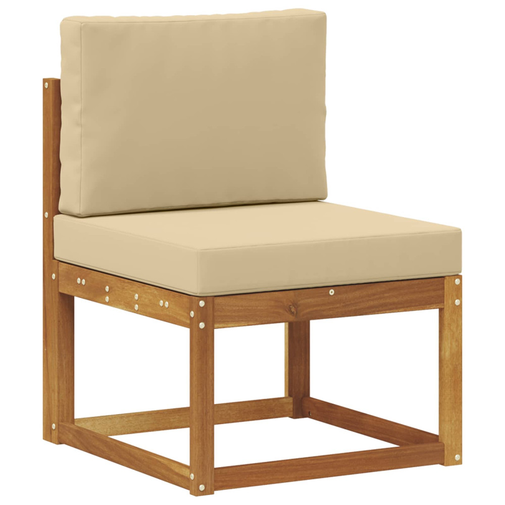 Produktbild för Utomhussoffset med kudde 7 pcs Naturlig och Beige
