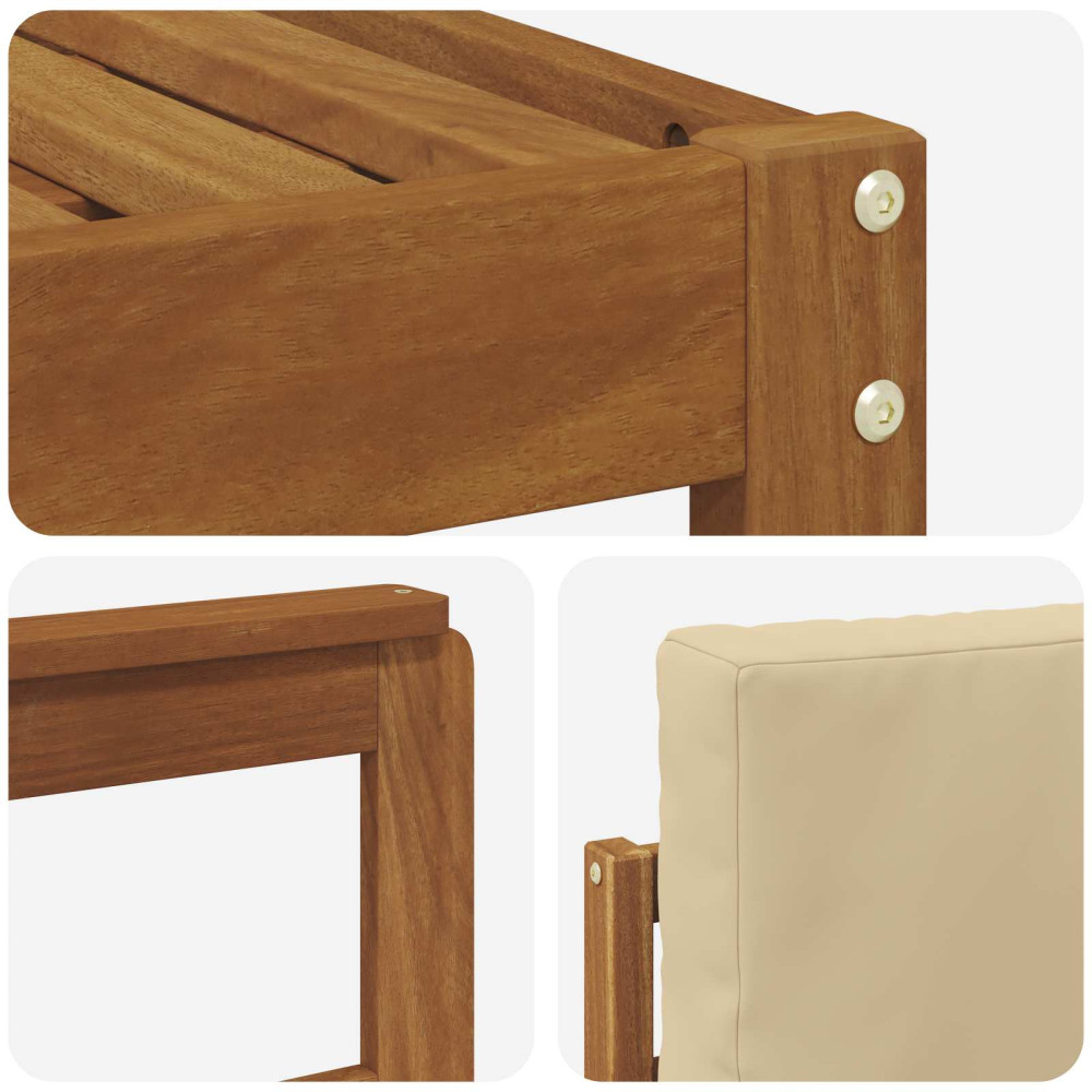 Produktbild för Utomhussoffset med kudde 7 pcs Naturlig och Beige