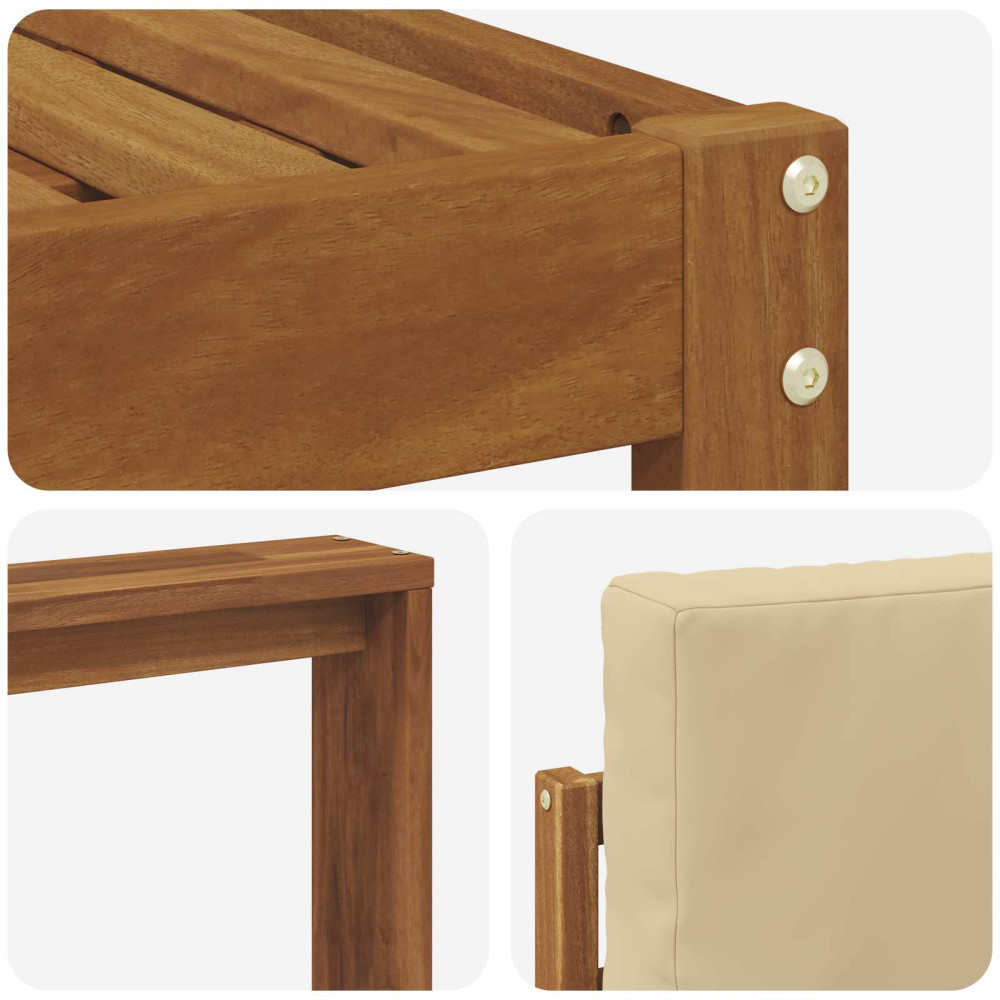 Produktbild för Utomhussoffset med kudde 7 pcs Naturlig och Beige