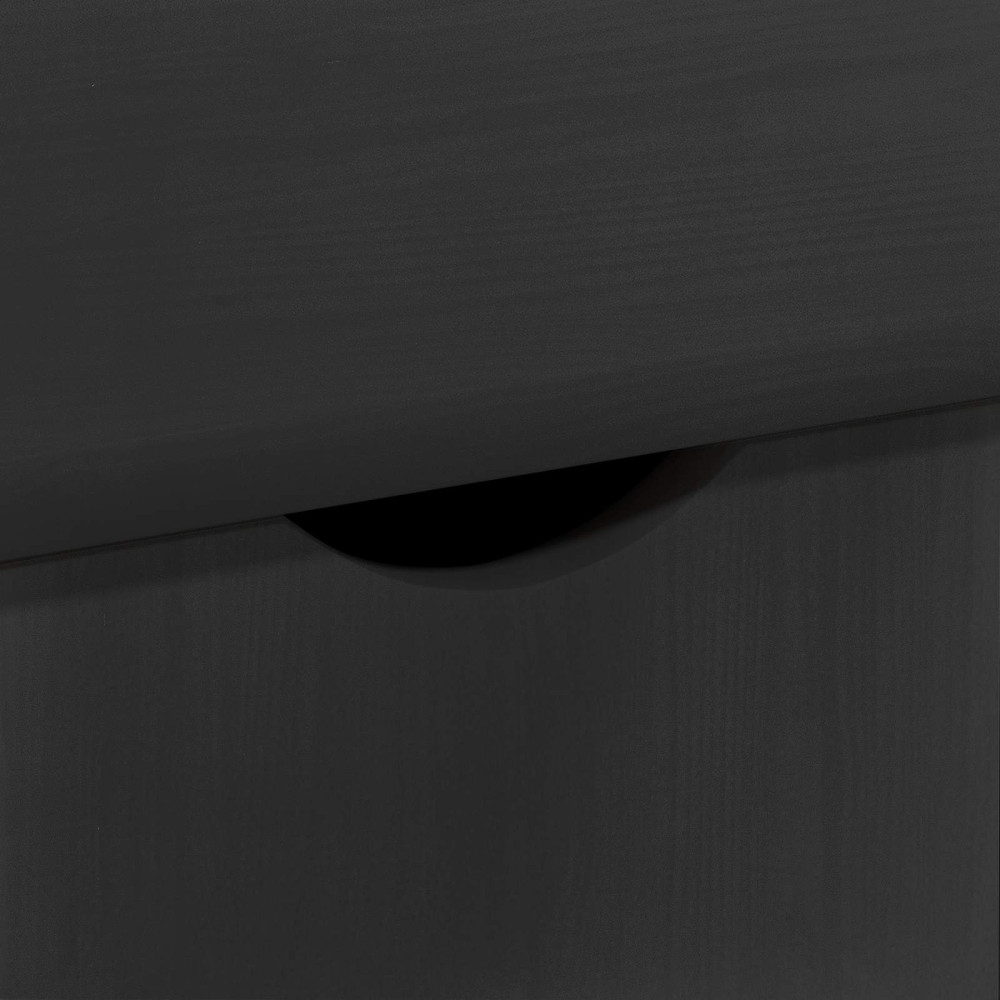 Produktbild för Rullande skåp med hjul Svart 100 x 39 x 65,5 cm Massiv furu