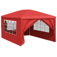 Produktbild för Partytält 400 x 300 x 255 cm Röd PE och stål