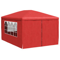 Produktbild för Partytält 400 x 300 x 255 cm Röd PE och stål