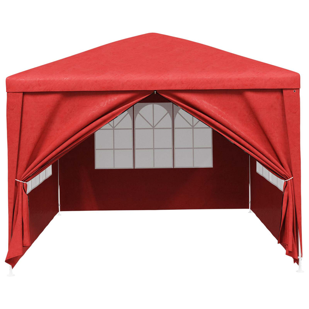 Produktbild för Partytält 400 x 300 x 255 cm Röd PE och stål
