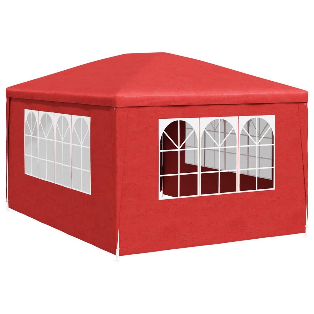 Produktbild för Partytält 400 x 300 x 255 cm Röd PE och stål