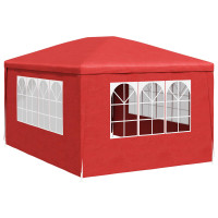 Produktbild för Partytält 400 x 300 x 255 cm Röd PE och stål