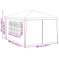 Produktbild för Partytält 400 x 300 x 255 cm Röd PE och stål