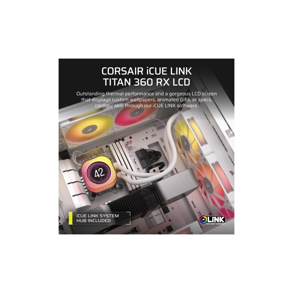Produktbild för CORSAIR iCUE Link TITAN 360 RX LCD - kylsystem med vätska till processorn