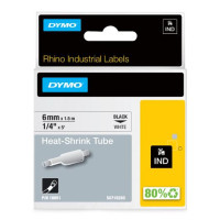 Produktbild för Tape Rhino krympslang 6mm svart på vit