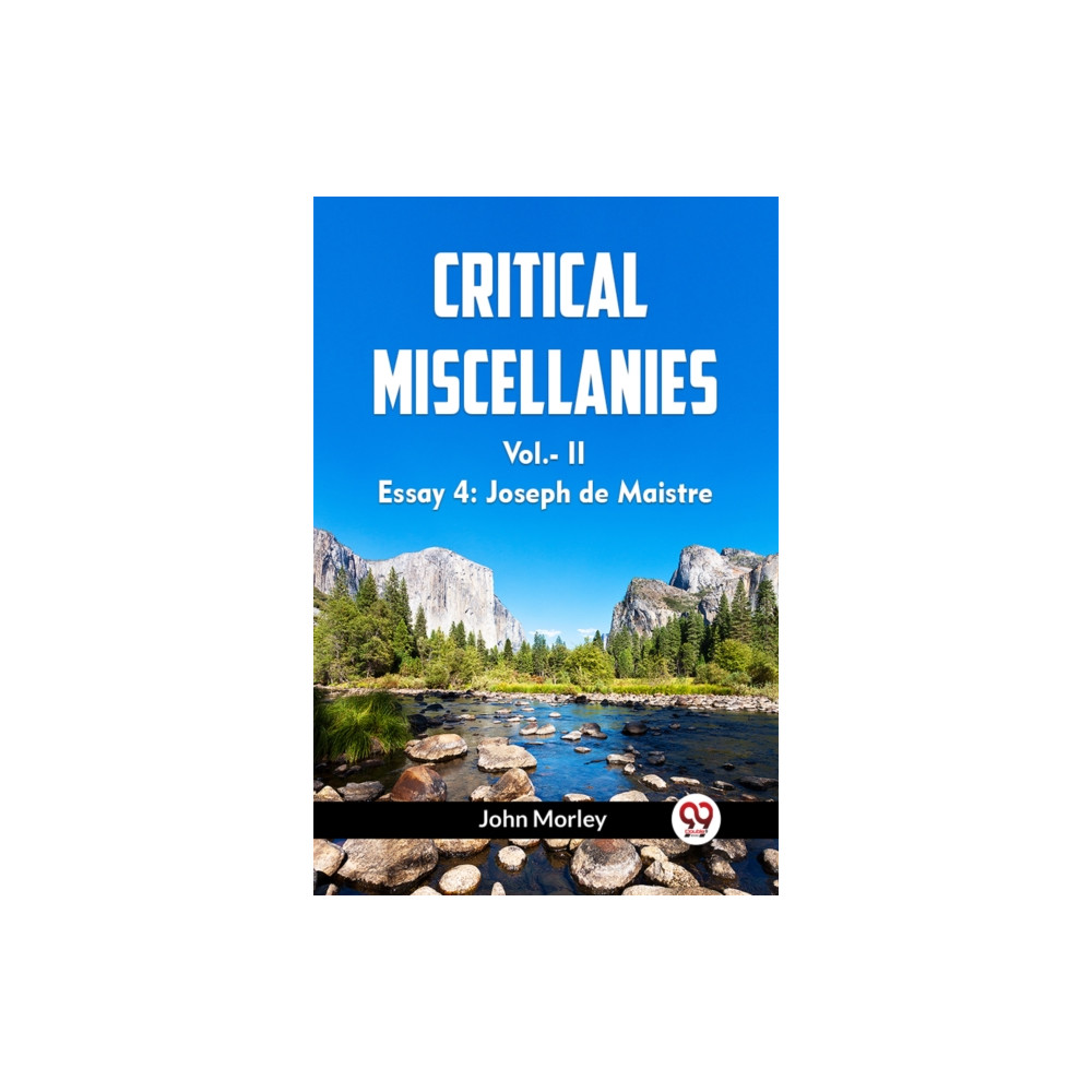 Produktbild för CRITICAL MISCELLANIESEssay 4: Joseph de Maistre VOL. II (Edition2023) (häftad, eng)