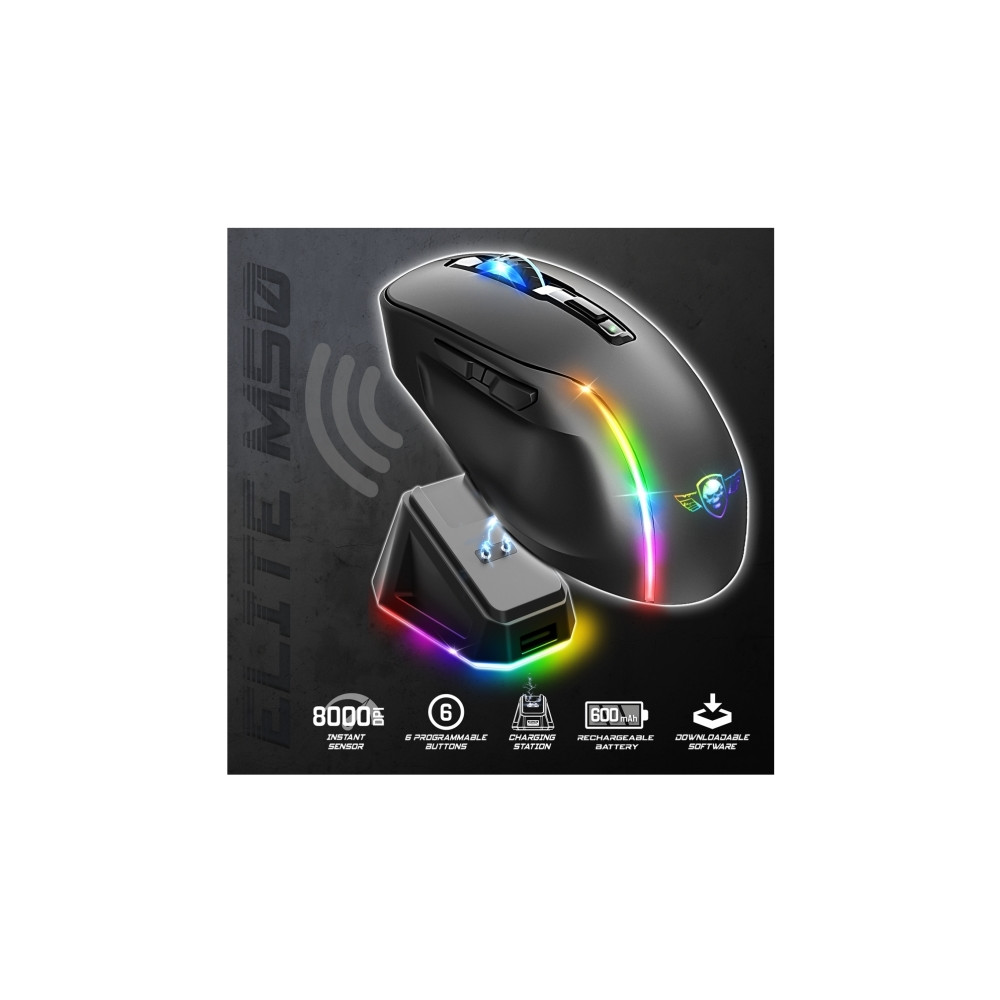 Produktbild för Spirit of Gamer S-EM50BK, högerhand, optisk, RF Wireless + B...
