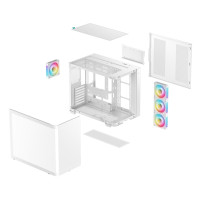 Produktbild för DeepCool CG530U 4F, Torn, PC, Vit, ATX, ITX, micro ATX, Akry...