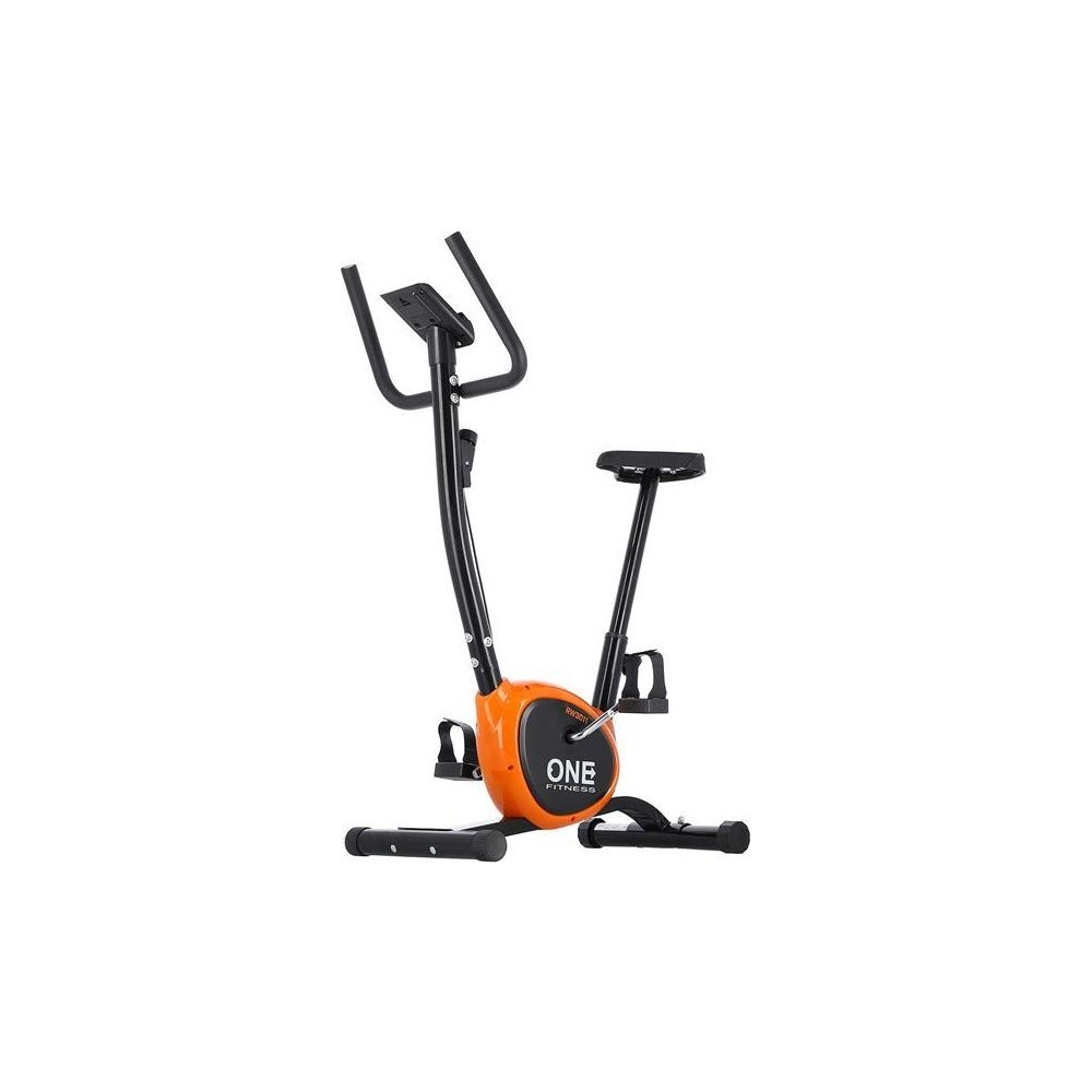 Produktbild för One Fitness RW3011 mekanisk stationär cykel svart och orange
