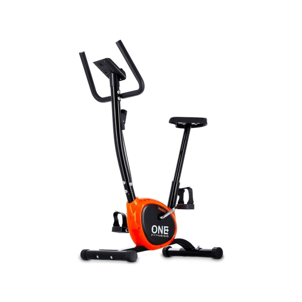 Produktbild för One Fitness RW3011 mekanisk stationär cykel svart och orange