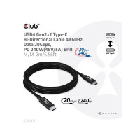 Produktbild för Club 3D - USB typ C-kabel - USB-C till USB-C - 2 m