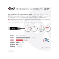 Produktbild för Club 3D - USB typ C-kabel - USB-C till USB-C - 2 m