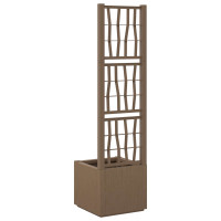 Produktbild för Trädgårdsplanterare med trellis Brun 36 x 36 x 140 cm PP
