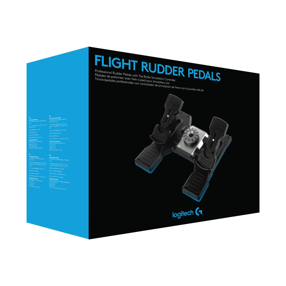 Produktbild för Logitech Flight Rudder Pedals - pedaler - kabelansluten