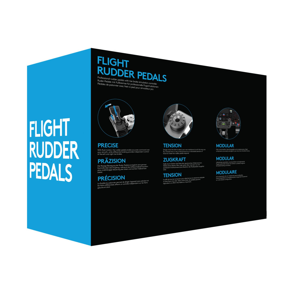 Produktbild för Logitech Flight Rudder Pedals - pedaler - kabelansluten