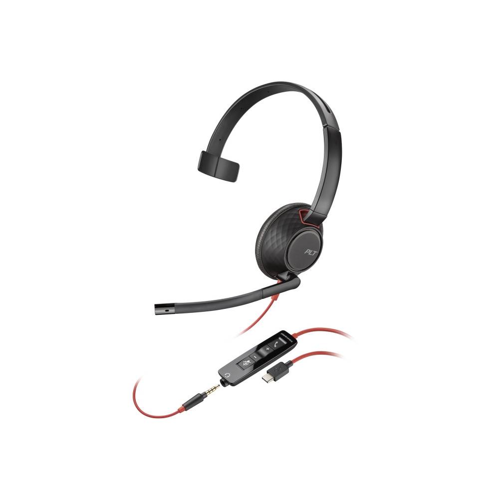 Produktbild för HP Poly Blackwire 5210 - headset - 3,5 mm kontakt, USB-C