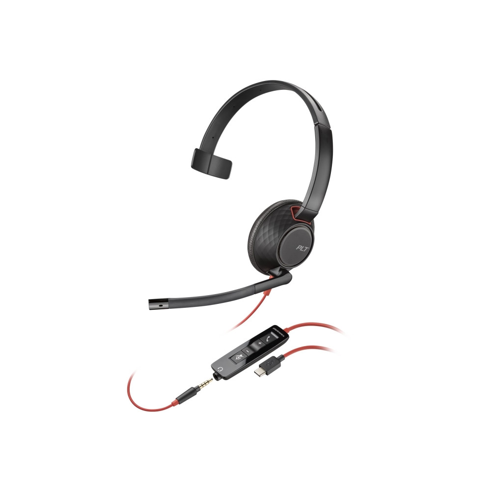 Produktbild för HP Poly Blackwire 5210 - headset - 3,5 mm kontakt, USB-C