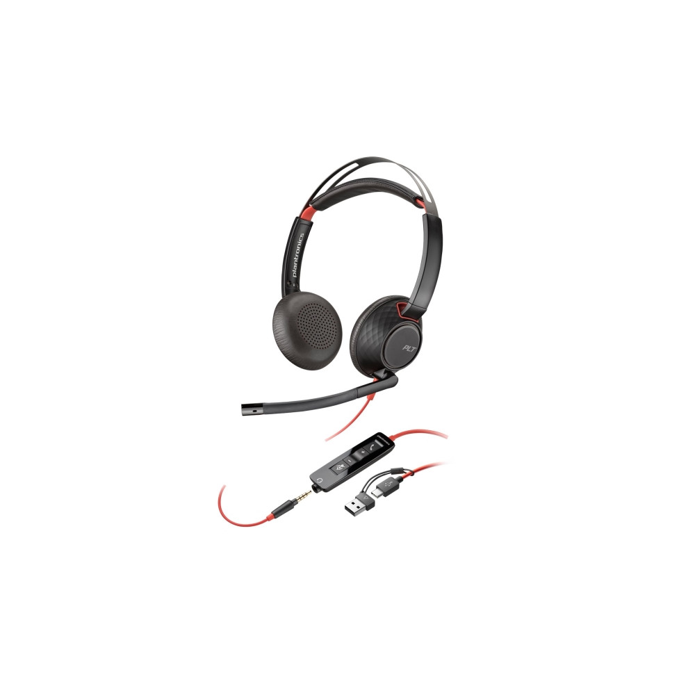 Produktbild för HP Poly Blackwire 5210 - headset - 3,5 mm kontakt, USB-C