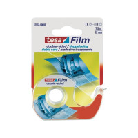 Produktbild för Tesafilm - dispenser med dubbelsidig tejp - 12 mm x 7.5 m - genomskinlig tejp