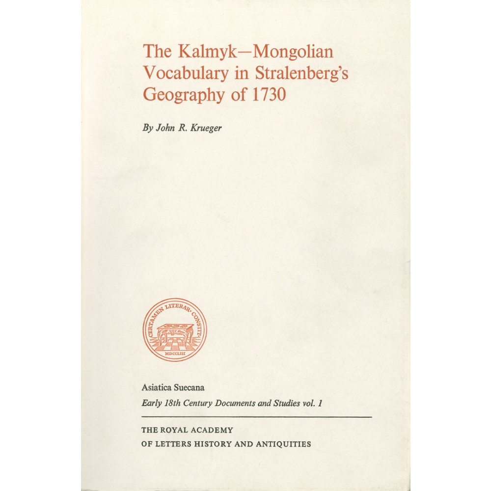 Produktbild för The Kalmyk-Mongolian vocabulary in Stralenberg's geography of 1730 (häftad)