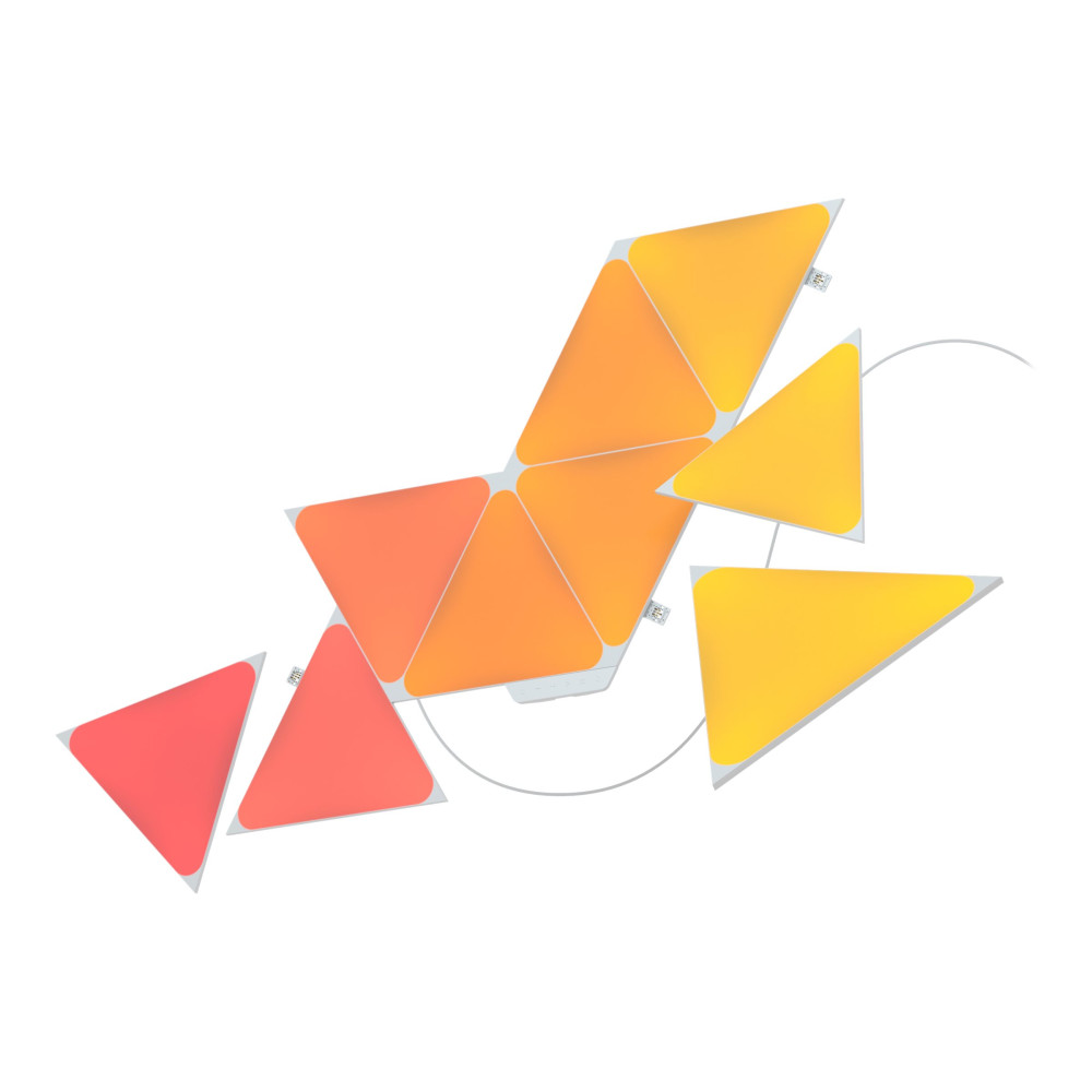 Produktbild för Nanoleaf Shapes Smarter Kit - trådlös belysningsuppsättning - LED x 9 - 1.7 W - 16 miljoner färger - 1200-6500 K - triangel
