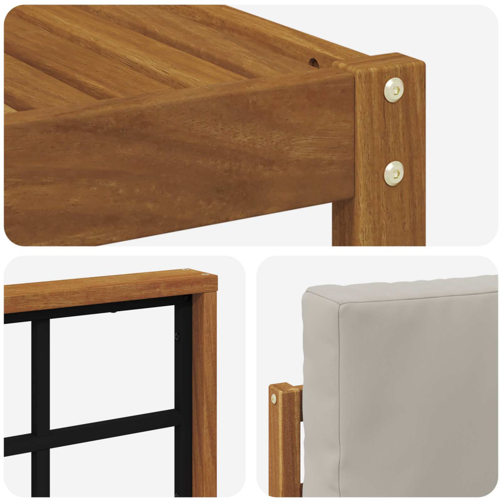 Produktbild för Utomhussoffset med kudde 7 pcs Naturlig och Ljus Grå