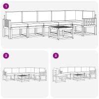 Produktbild för Utomhussoffset med kudde 7 pcs Naturlig och Beige