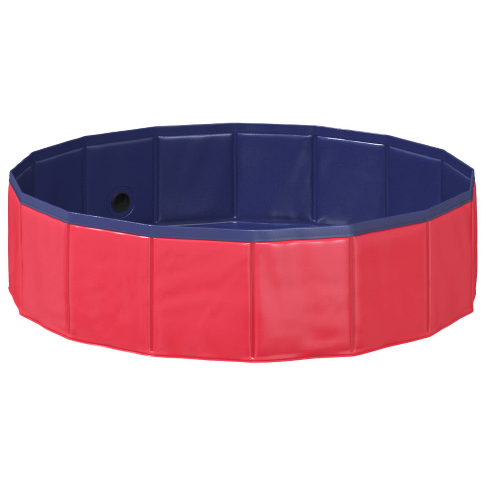 Produktbild för Barn Sim Pool Röd Ø 80 x 20 cm Tjock PVC och Konstruerat Trä
