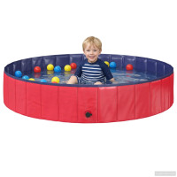 Produktbild för Barn Sim Pool Röd och blå Ø 160 x 30 cm