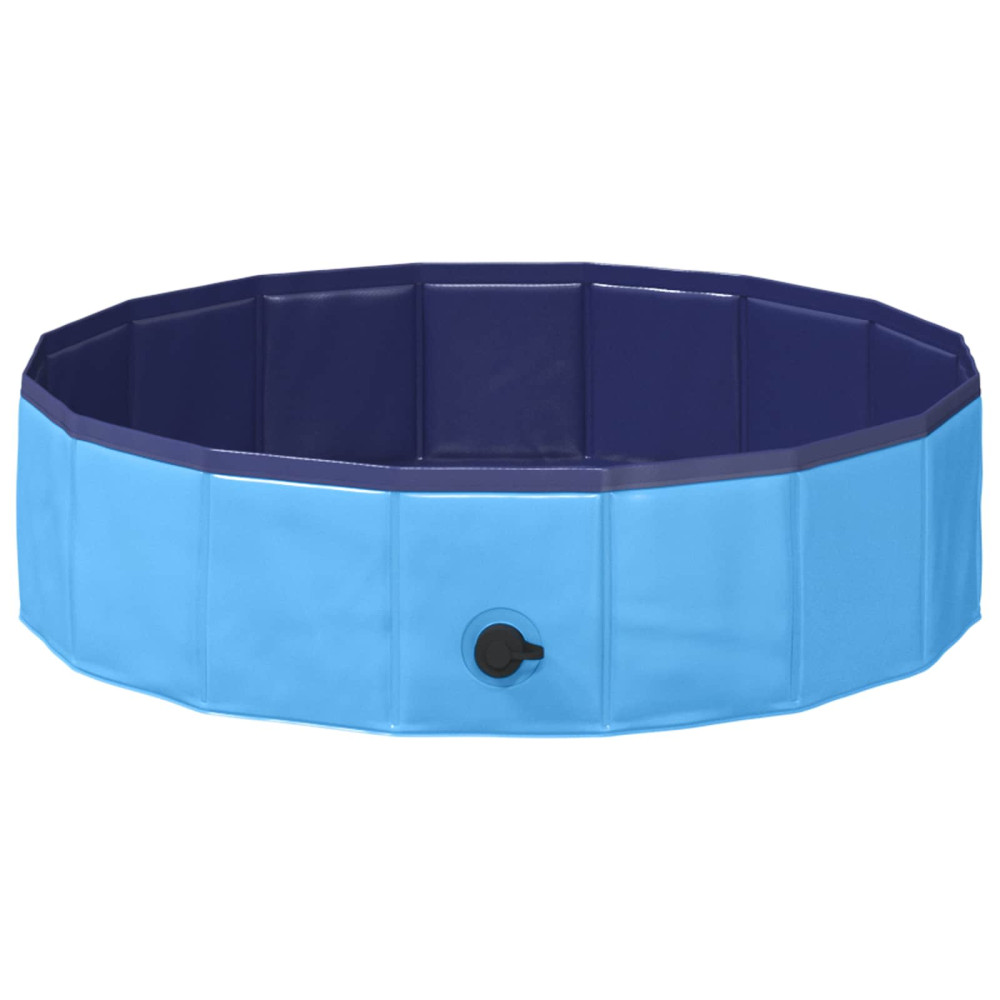 Produktbild för Barn Sim Pool Blå Ø 80 x 20 cm Tjock PVC och Konstruerat Trä