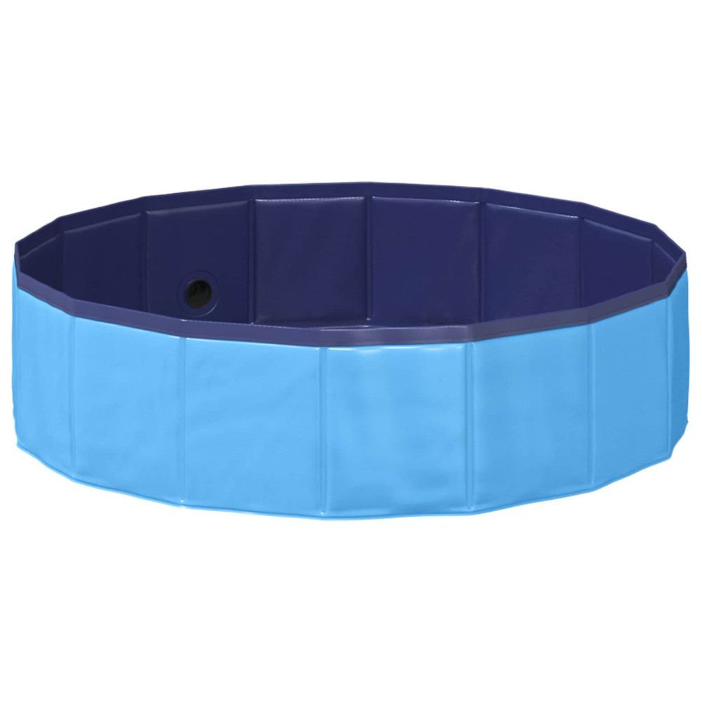 Produktbild för Barn Sim Pool Blå Ø 80 x 20 cm Tjock PVC och Konstruerat Trä