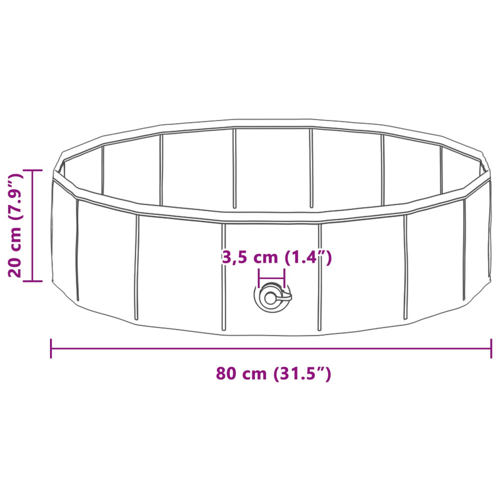 Produktbild för Barn Sim Pool Blå Ø 80 x 20 cm Tjock PVC och Konstruerat Trä
