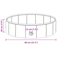 Produktbild för Barn Sim Pool Blå Ø 80 x 20 cm Tjock PVC och Konstruerat Trä