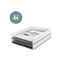 Produktbild för Leitz WOW Dual Colour - brevfack - för Letter, A4, C4, Folio - vit