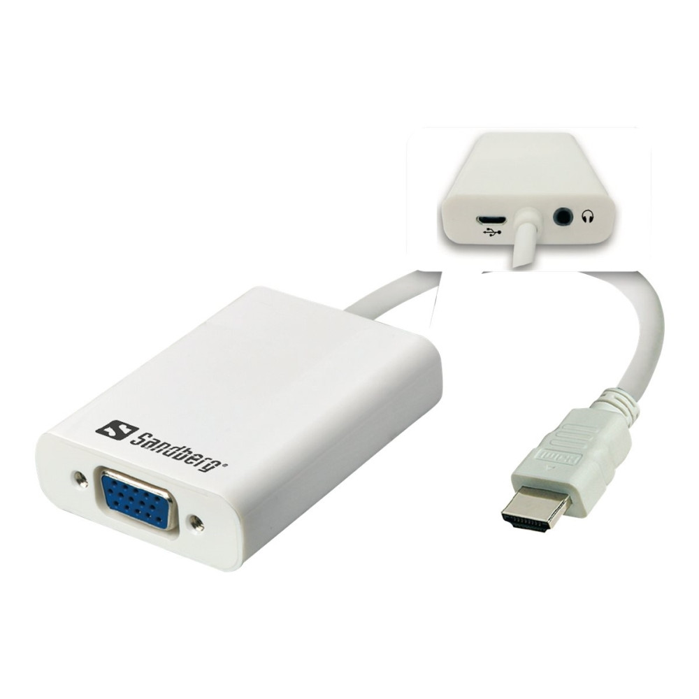 Produktbild för Sandberg HDMI to VGA+Audio Converter - videokonverterare