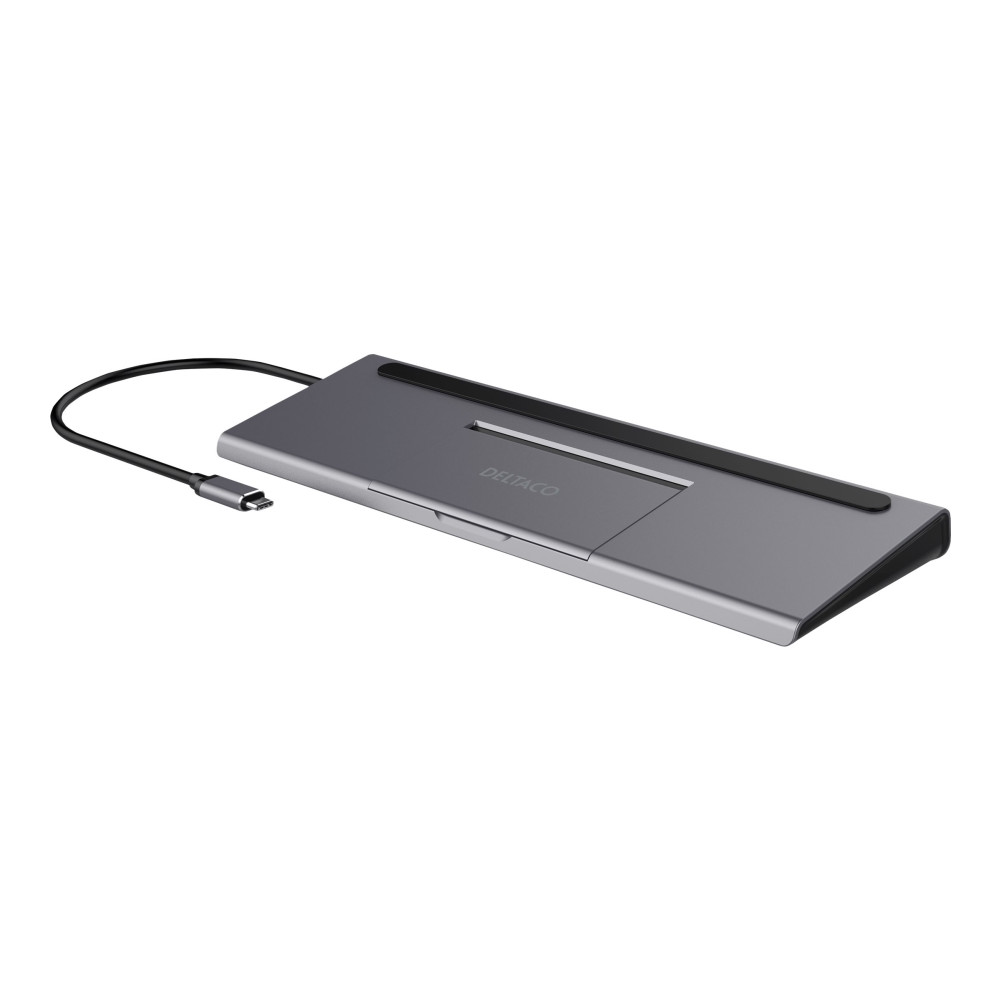 Produktbild för DELTACO - dockningsstation - USB-C - HDMI, DP - 10Mb LAN