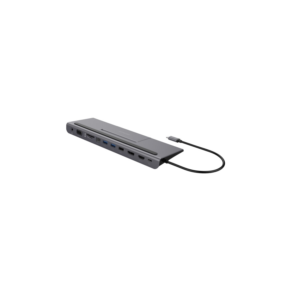Produktbild för DELTACO - dockningsstation - USB-C - HDMI, DP - 10Mb LAN