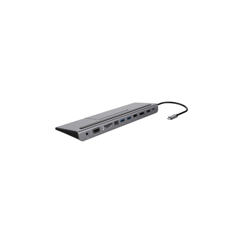 Produktbild för DELTACO - dockningsstation - USB-C - HDMI, DP - 10Mb LAN