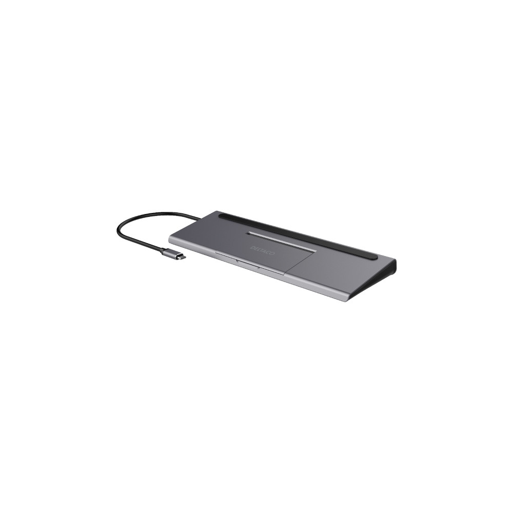 Produktbild för DELTACO - dockningsstation - USB-C - HDMI, DP - 10Mb LAN