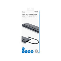 Produktbild för DELTACO - dockningsstation - USB-C - HDMI, DP - 10Mb LAN