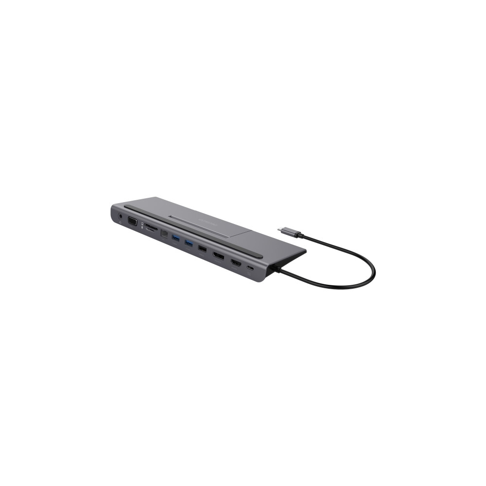 Produktbild för DELTACO - dockningsstation - USB-C - HDMI, DP - 10Mb LAN