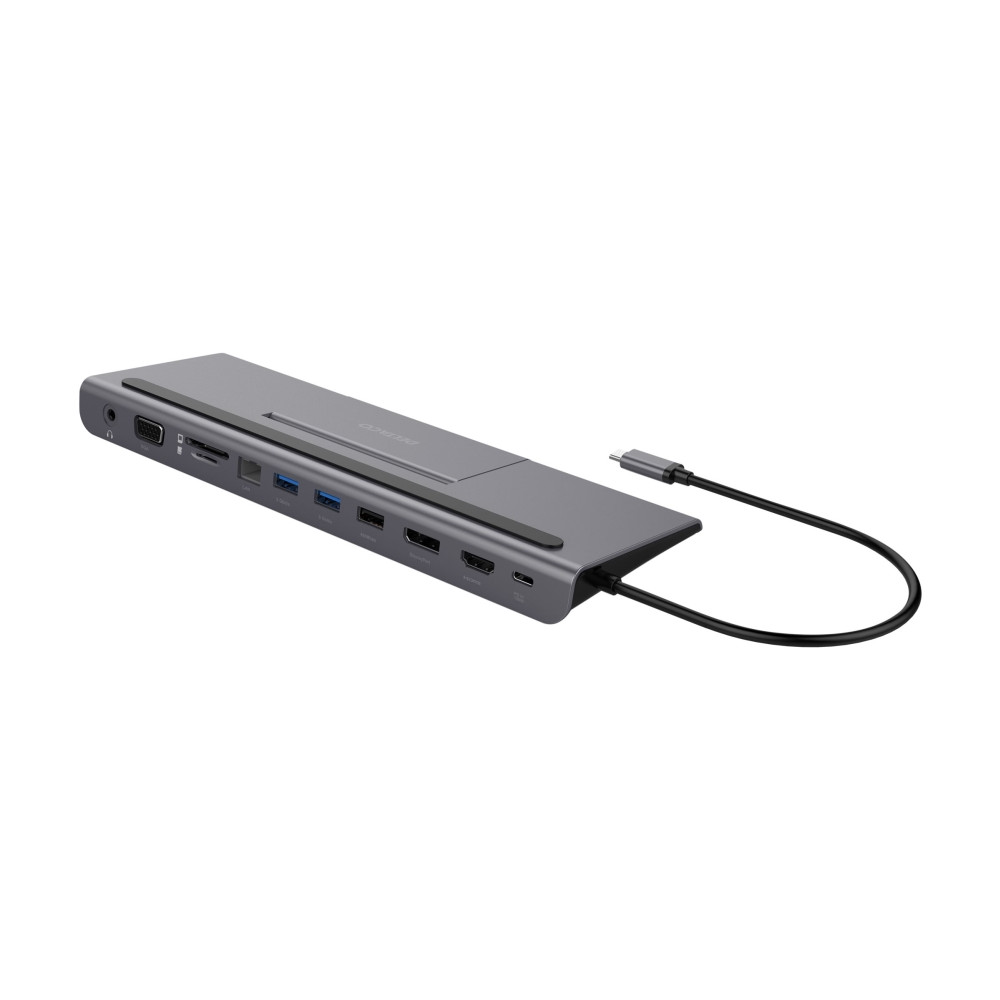 Produktbild för DELTACO - dockningsstation - USB-C - HDMI, DP - 10Mb LAN