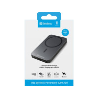 Produktbild för Sandberg 5000 ALU trådlös powerbank - Li - USB-C - 20 watt