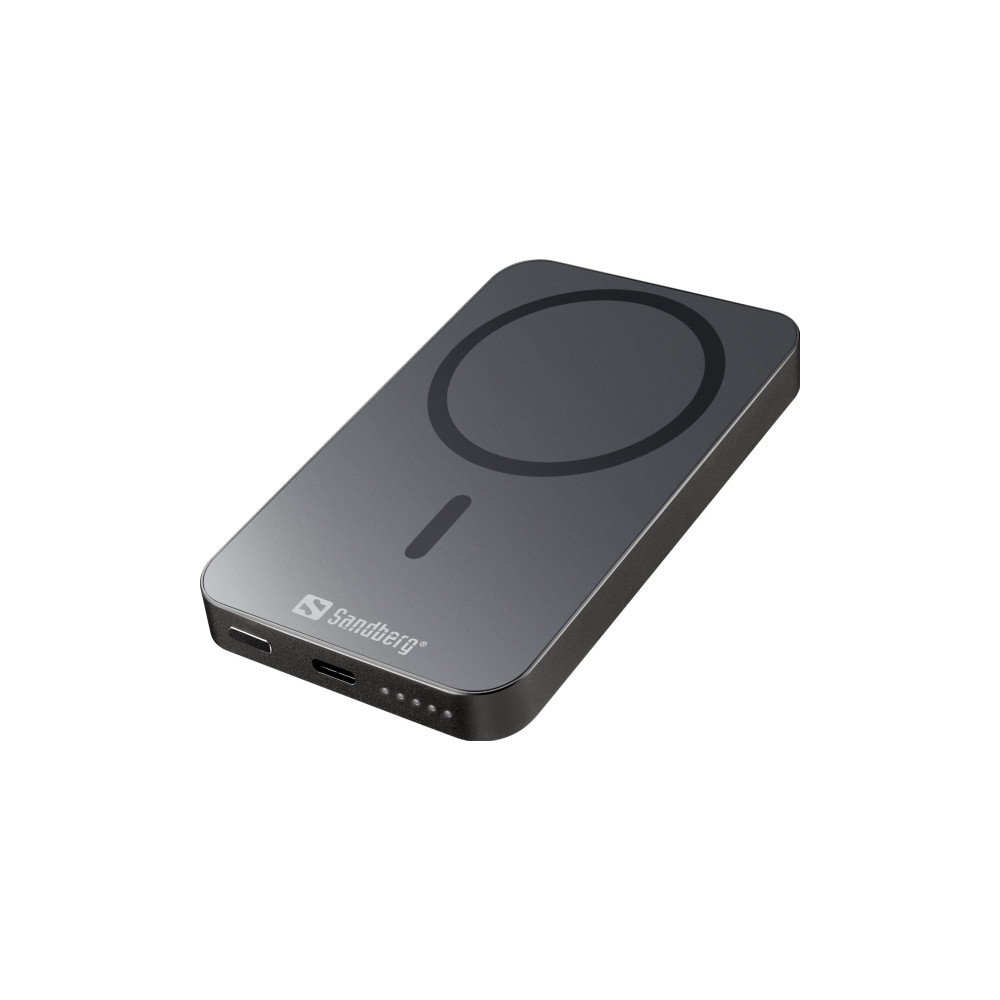Produktbild för Sandberg 5000 ALU trådlös powerbank - Li - USB-C - 20 watt